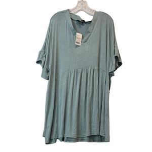 Susan Betro Size 4X Green New with Tags Tunic Pullover Short Sleeve MSRP $57
